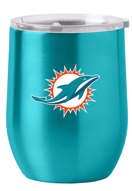 Miami Dolphins Curved Travel Tumbler 16oz Stainless Steel - ToylandEU