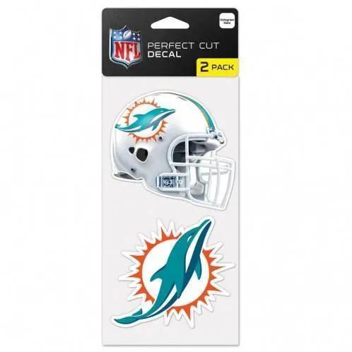  Miami Dolphins Decal 4x4 Perfect Cut Set of 2 -  ToylandEU™