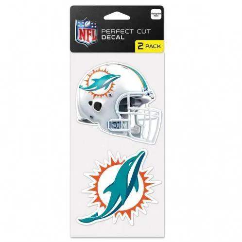  Miami Dolphins Decal 4x4 Perfect Cut Set of 2 -  ToylandEU™