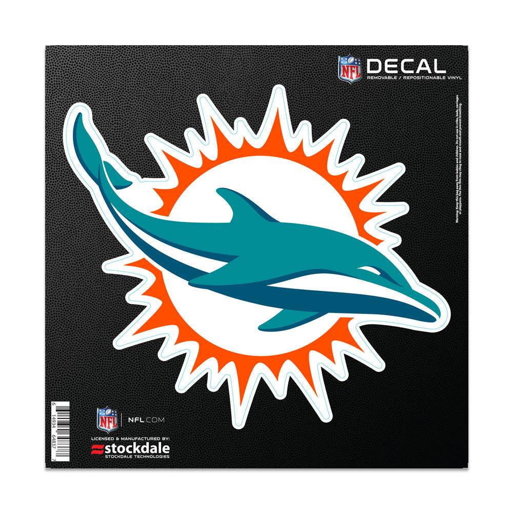Miami Dolphins Decal 6x6 All Surface Logo Sticker Removable - ToylandEU