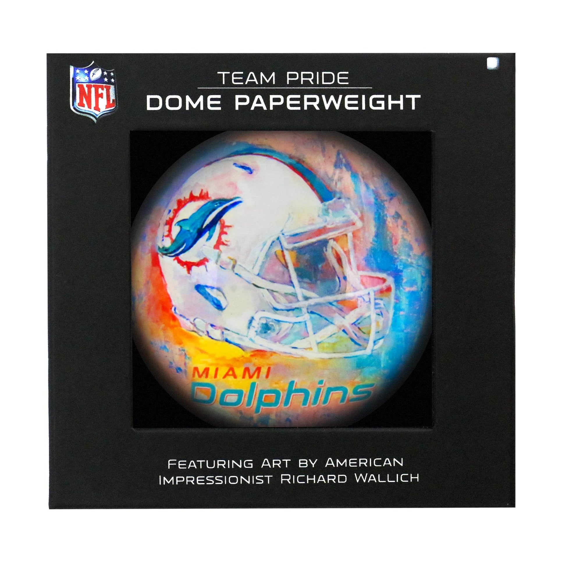 Miami Dolphins Domed Glass Paperweight Officially Licensed - ToylandEU