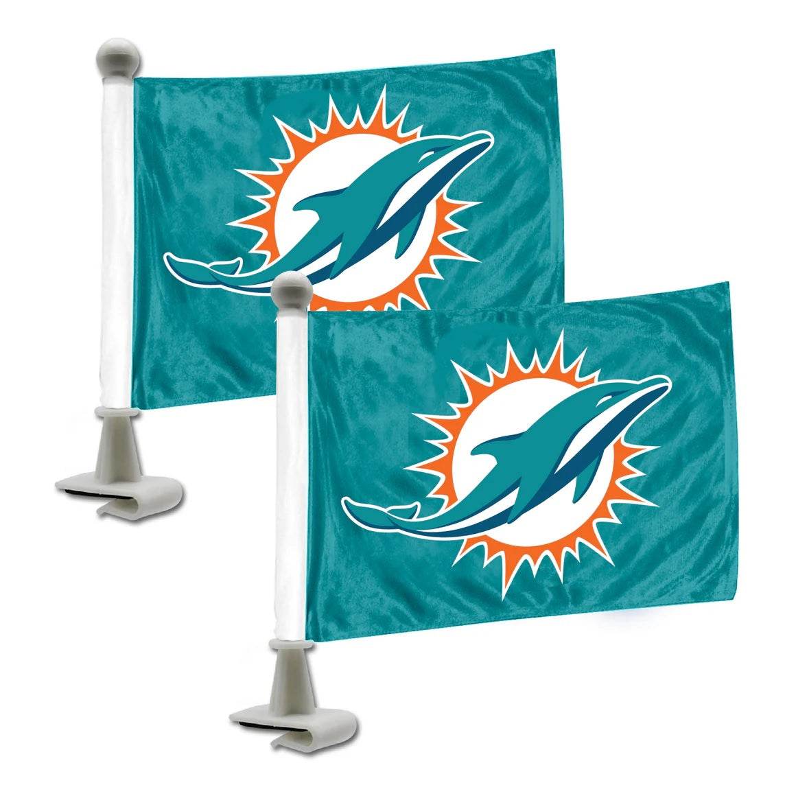 Miami Dolphins Flag Set 2 Piece Ambassador Style Auto Flags - ToylandEU
