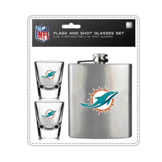  Miami Dolphins Flask and Shot Glass Set Officially Licensed -  ToylandEU™
