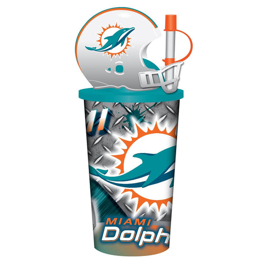 Miami Dolphins Helmet Cup 32oz Plastic With Straw And Lid - ToylandEU