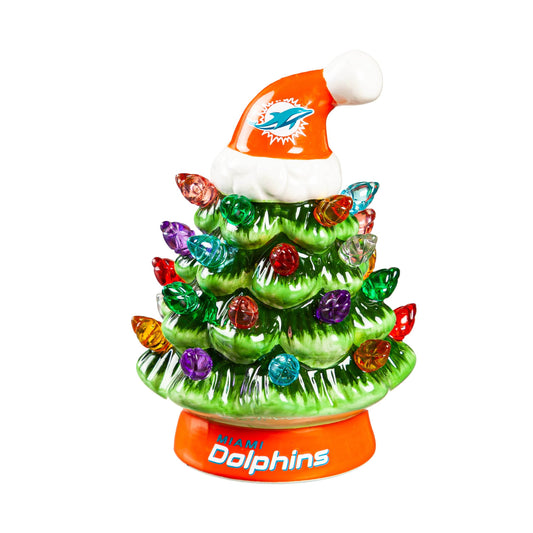 Miami Dolphins LED Tabletop Christmas Tree 4 Inch Santa Hat - ToylandEU