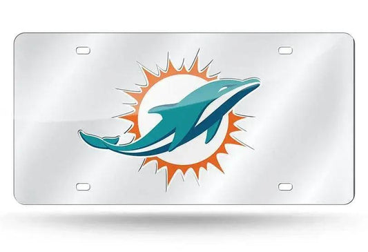  Miami Dolphins Laser Cut Silver License Plate 6x12 -  ToylandEU™