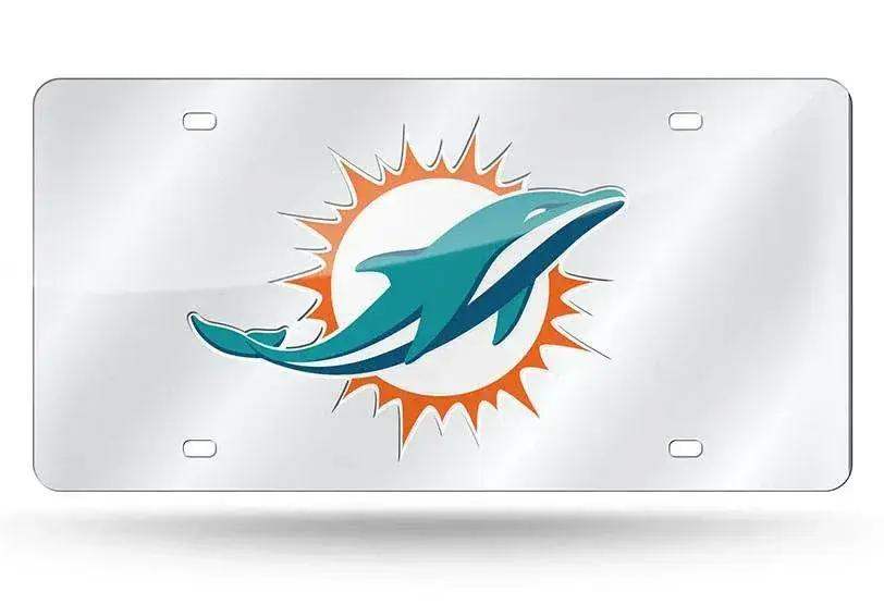  Miami Dolphins Laser Cut Silver License Plate 6x12 -  ToylandEU™