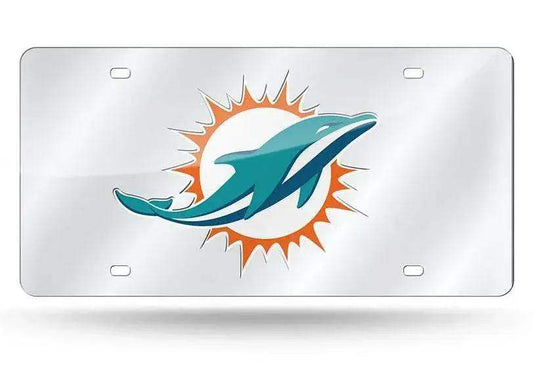  Miami Dolphins Laser Cut Silver License Plate 6x12 -  ToylandEU™