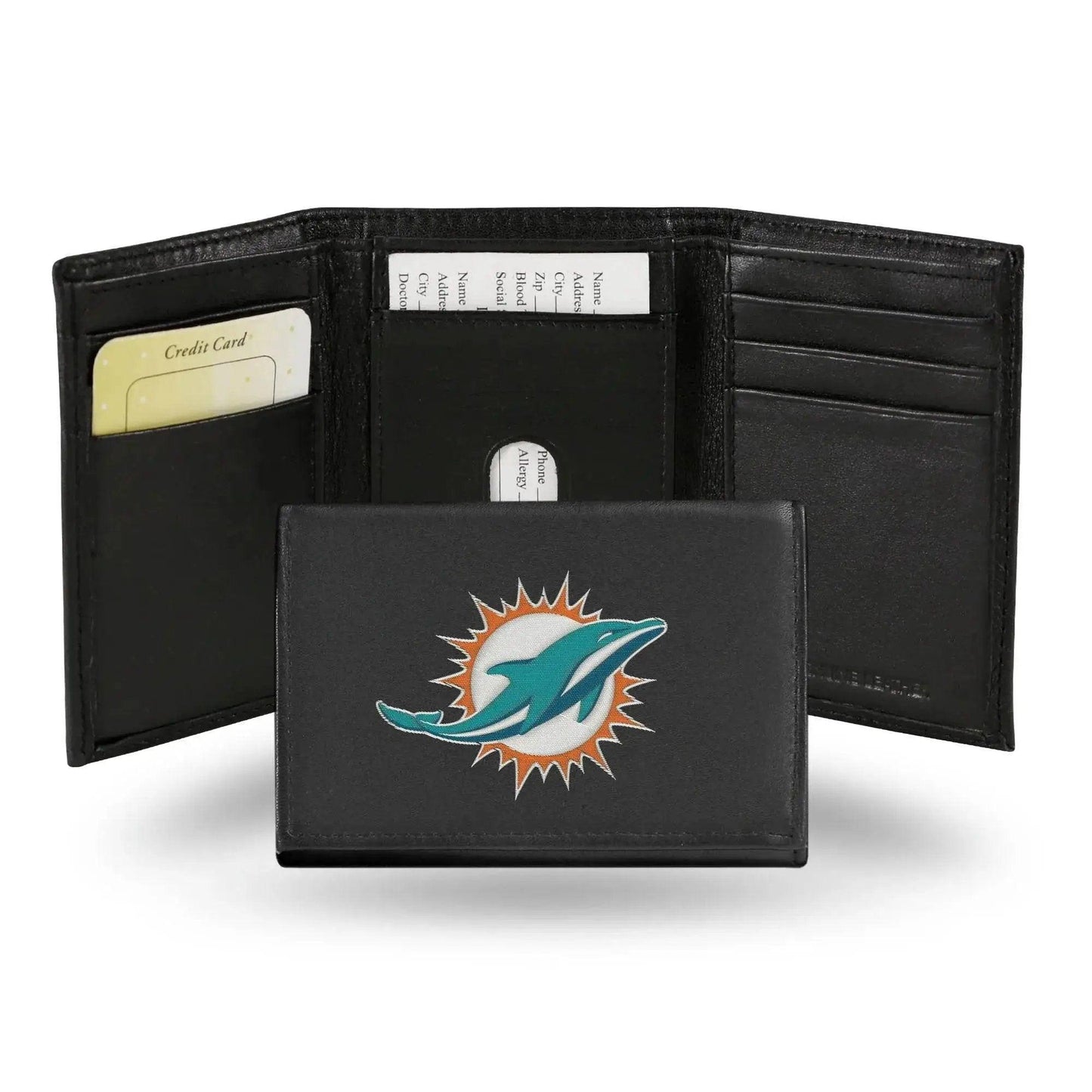  Miami Dolphins Leather Trifold Wallet Embroidered Design -  ToylandEU™