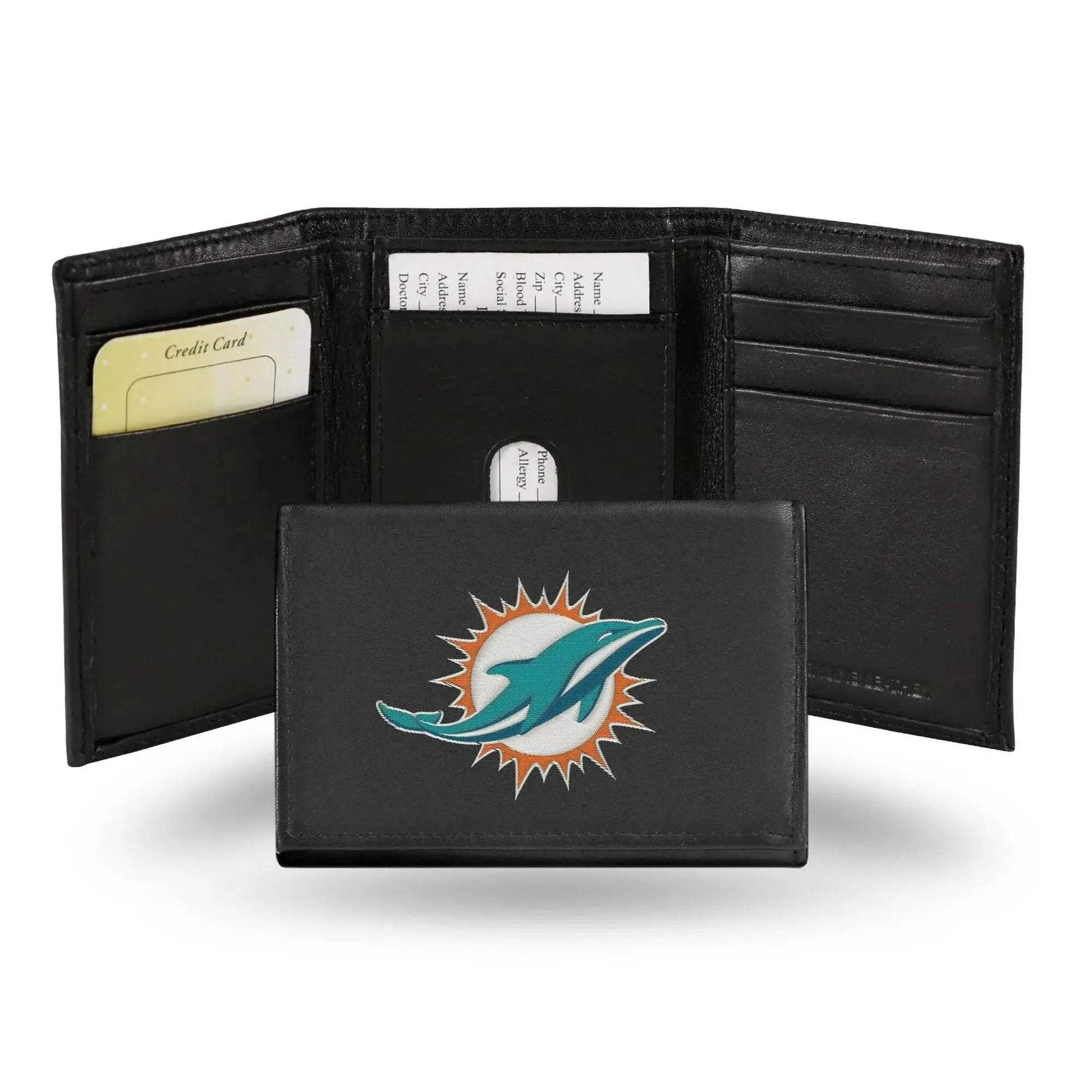  Miami Dolphins Leather Trifold Wallet Embroidered Design -  ToylandEU™