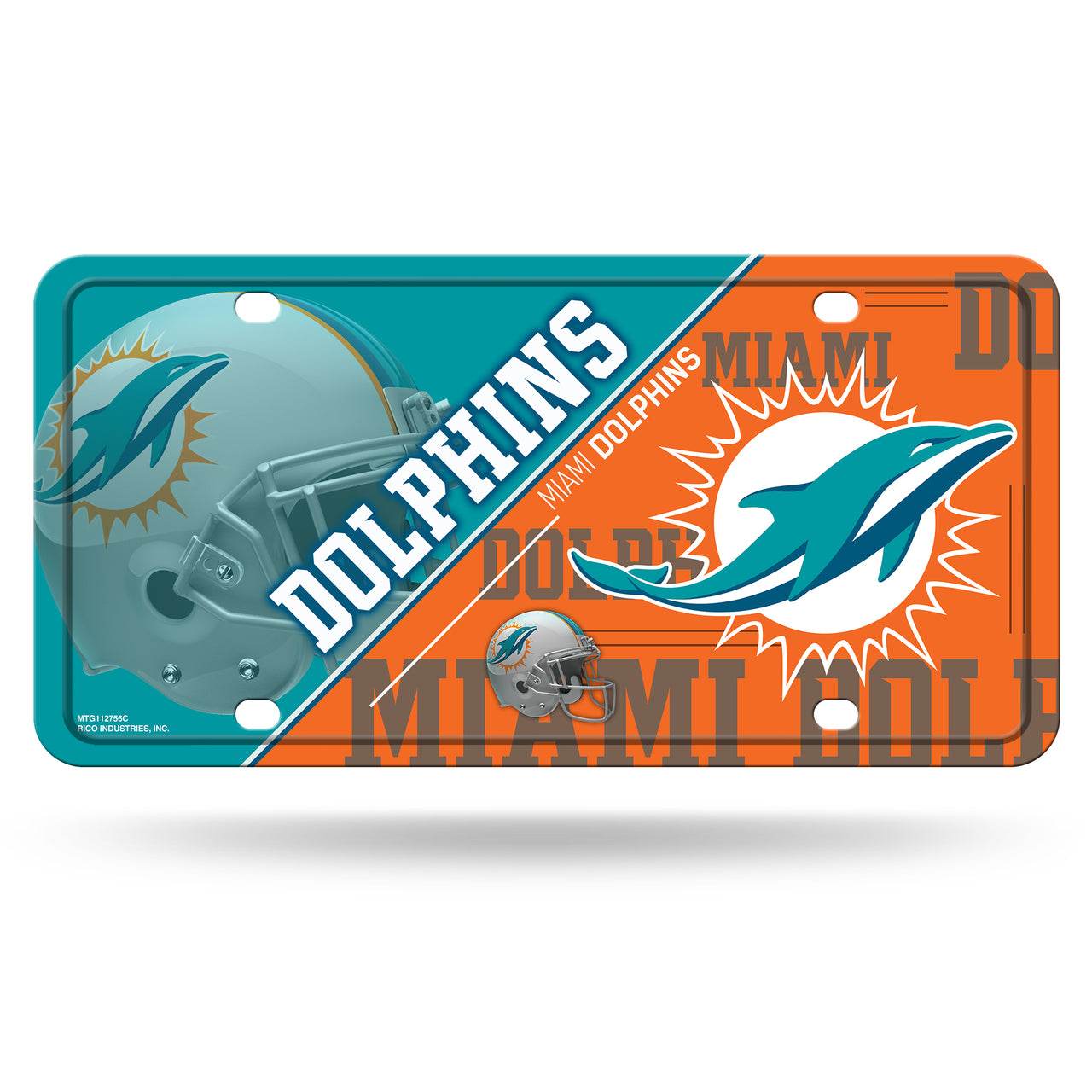 Miami Dolphins License Plate Aluminum Split Design 6x12 - ToylandEU
