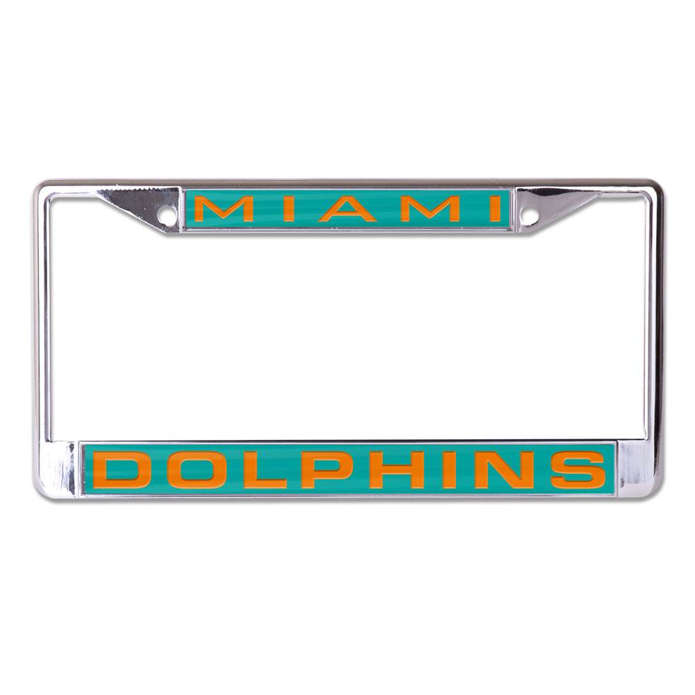 Miami Dolphins License Plate Frame Inlaid With Color Acrylic - ToylandEU