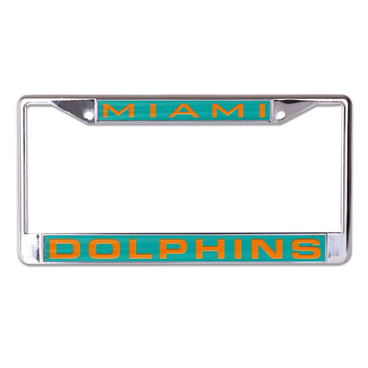 Miami Dolphins License Plate Frame Inlaid With Color Acrylic - ToylandEU