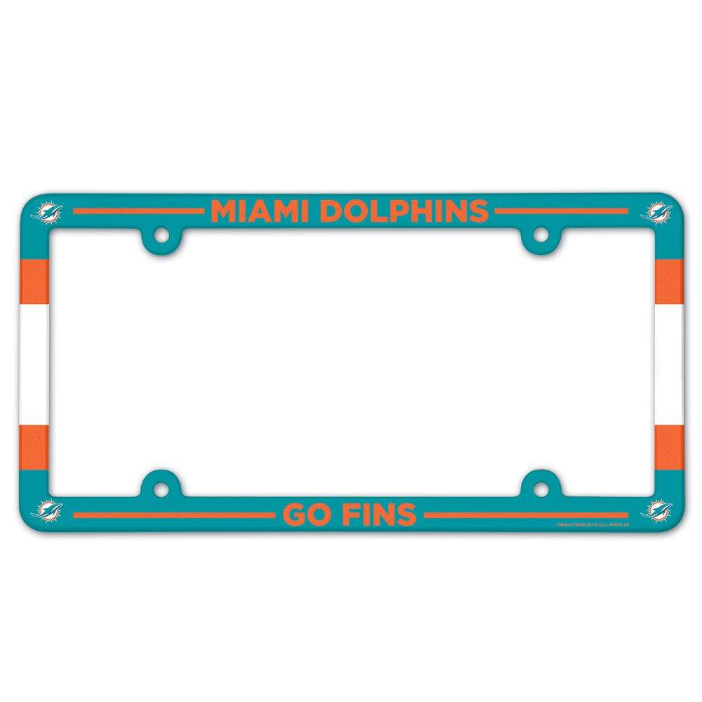 Miami Dolphins License Plate Frame Plastic Full Color Style - ToylandEU