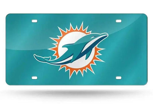  Miami Dolphins License Plate Laser Cut Teal Acrylic -  ToylandEU™