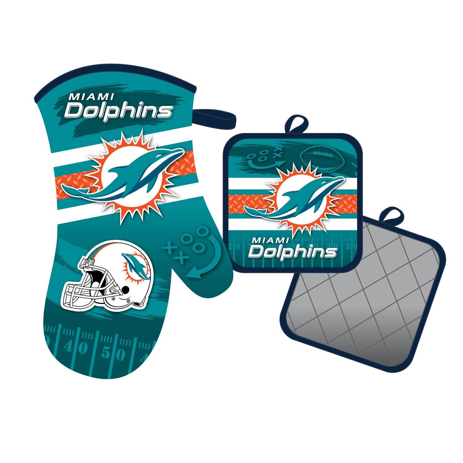 Miami Dolphins Oven Mitt and Pot Holder Kitchen Set - ToylandEU