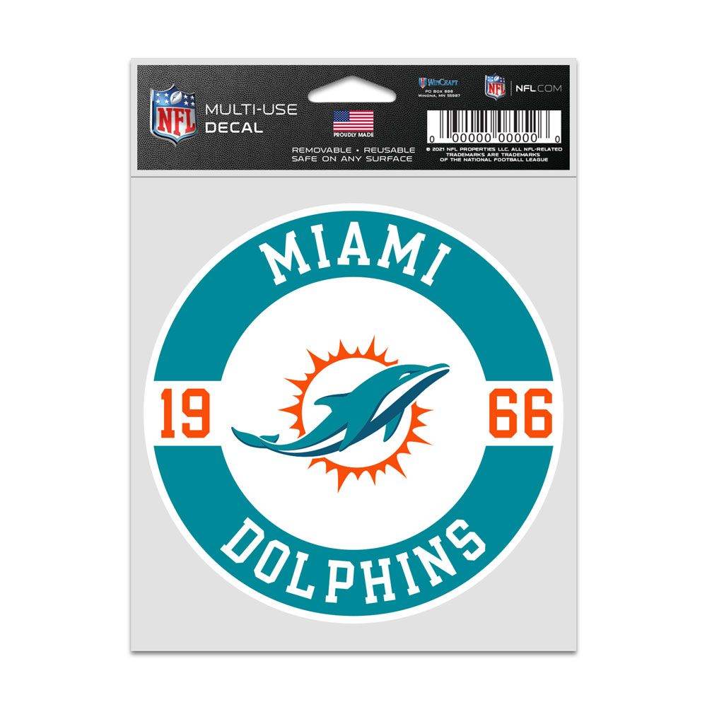 Miami Dolphins Patch Decal 3.75x5 Inches Wincraft Fan - ToylandEU