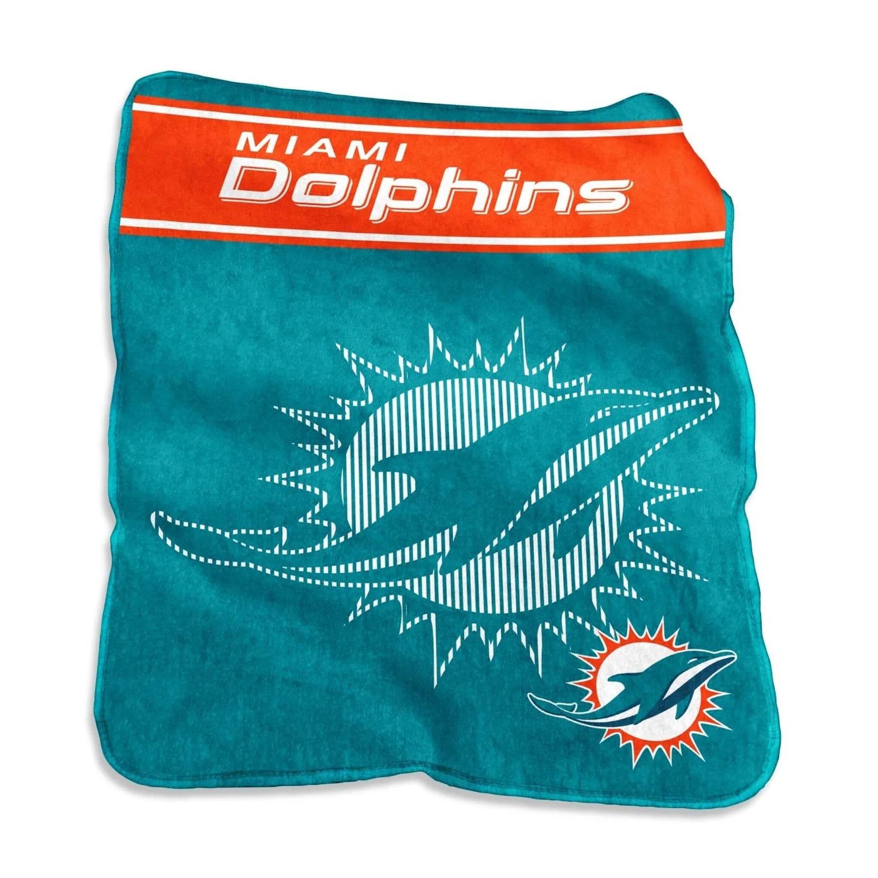 Miami Dolphins Raschel Throw Blanket 60x80 Cozy Game Night - ToylandEU