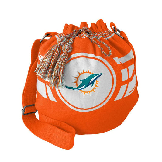 Miami Dolphins Ripple Drawstring Bucket Bag With Logo - ToylandEU