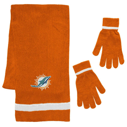 Miami Dolphins Scarf and Glove Gift Set Chenille Knit - ToylandEU