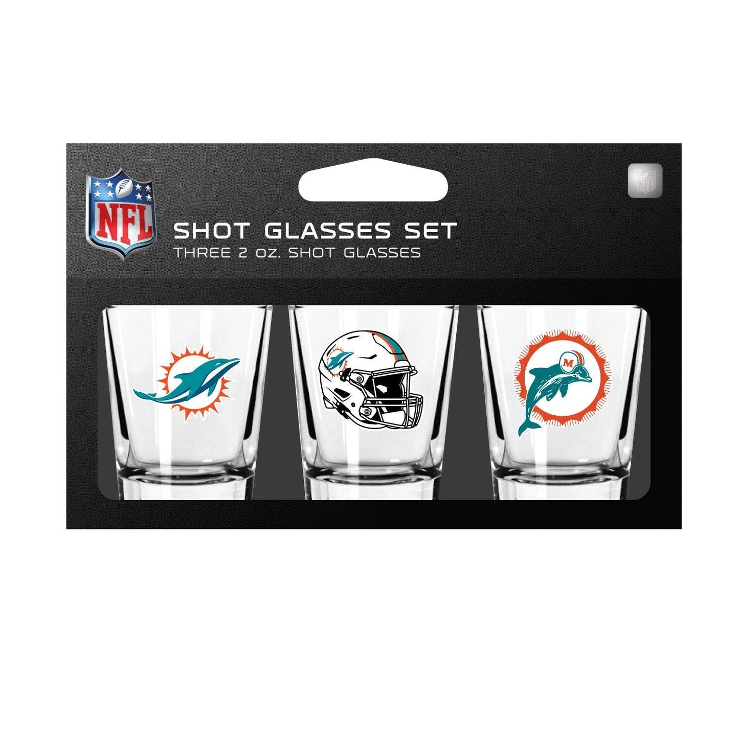 Miami Dolphins Shot Glass Set Three Pack Mojo Licensing - ToylandEU