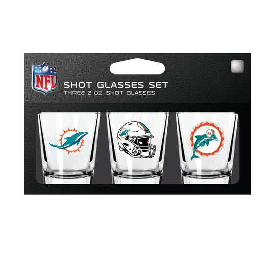 Miami Dolphins Shot Glass Set Three Pack Mojo Licensing - ToylandEU