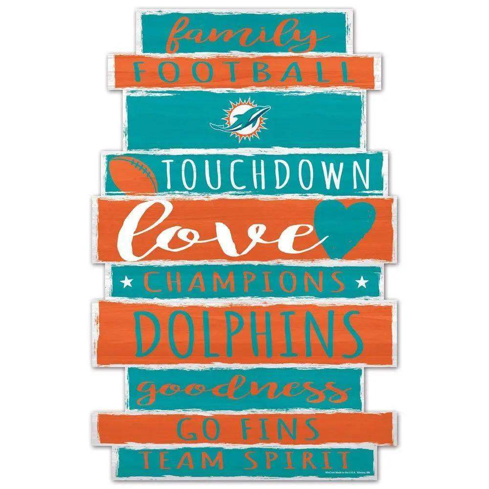  Miami Dolphins Sign 11x17 Wood Family Word Design Plaque -  ToylandEU™