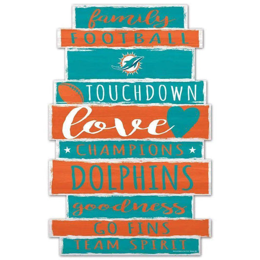  Miami Dolphins Sign 11x17 Wood Family Word Design Plaque -  ToylandEU™