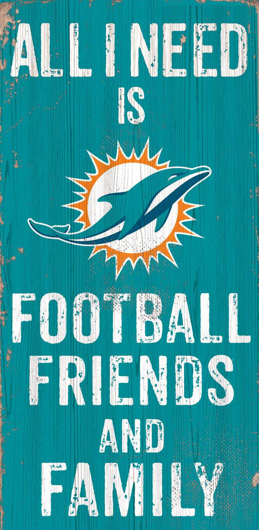Miami Dolphins Sign Wood 6x12 Football Friends Design - ToylandEU