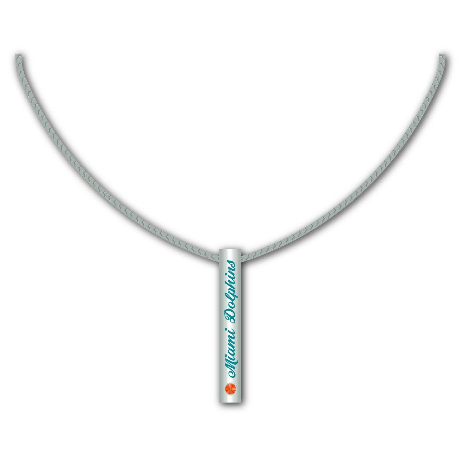 Miami Dolphins Sterling Silver Bar Necklace For Fans - ToylandEU