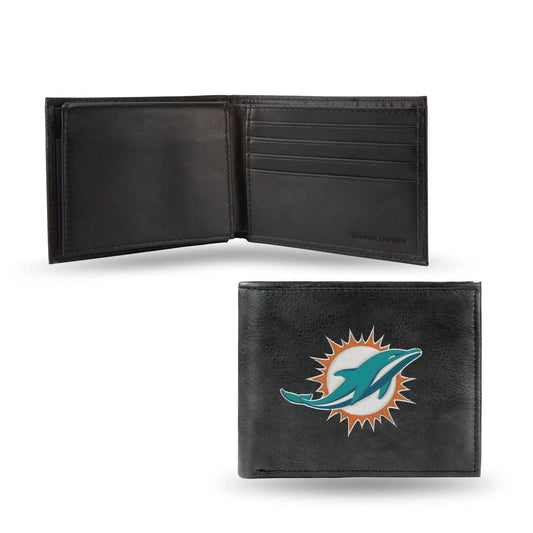  Miami Dolphins Wallet Billfold Leather Embroidered Black -  ToylandEU™