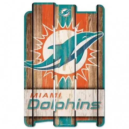  Miami Dolphins Wood Fence Sign 11x17 Retro Whitewashed -  ToylandEU™