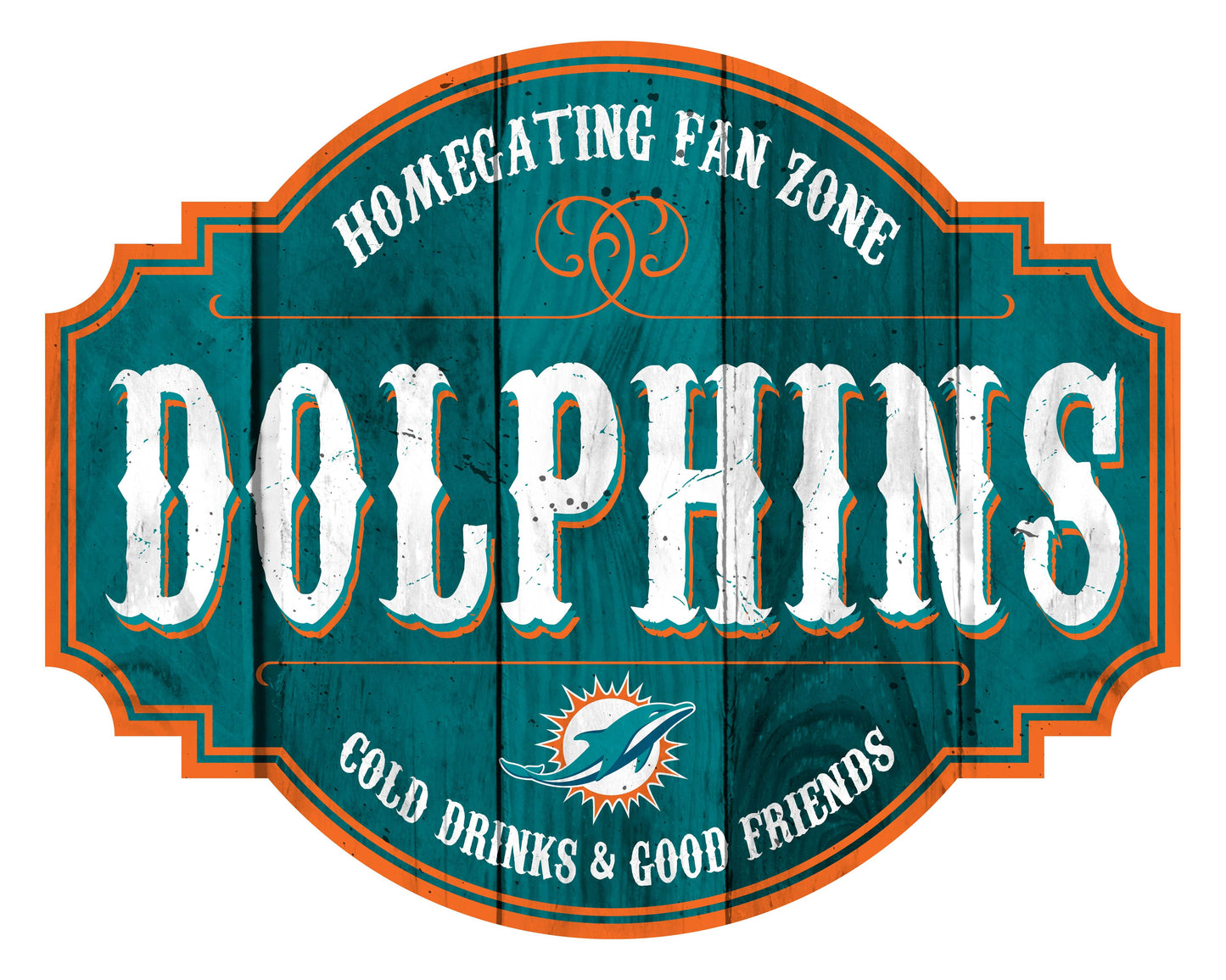 Miami Dolphins Wood Sign 12 Inch Homegating Tavern Decor - ToylandEU