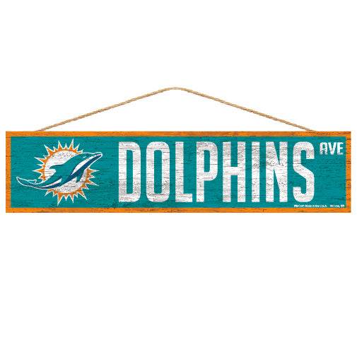 Miami Dolphins Wood Sign 4x17 Team Logo Design Wincraft - ToylandEU