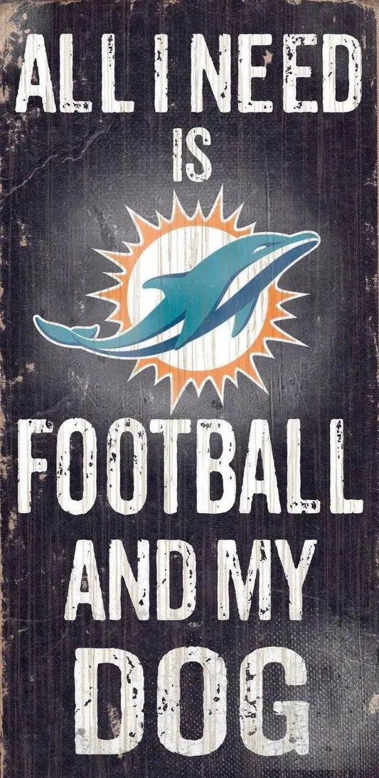  Miami Dolphins Wood Sign Football And Dog 6x12 Inches -  ToylandEU™