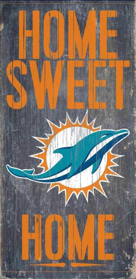  Miami Dolphins Wood Sign Home Sweet Home 6x12 Inch Decor -  ToylandEU™