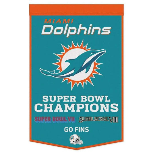  Miami Dolphins Wool Banner 24x38 Dynasty Champ Design -  ToylandEU™
