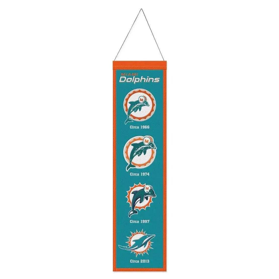  Miami Dolphins Wool Banner 8x32 Heritage Evolution Design -  ToylandEU™