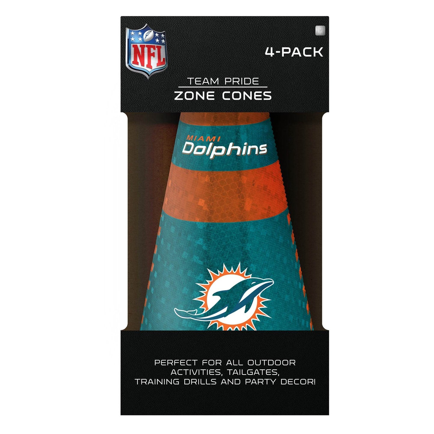 Miami Dolphins Zone Cones 4 Pack Reflective Licensed - ToylandEU