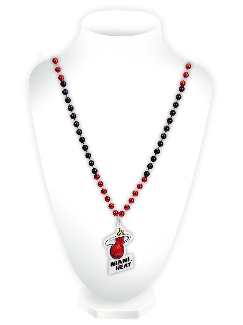 Miami Heat Mardi Gras Beads With Medallion Necklace - ToylandEU