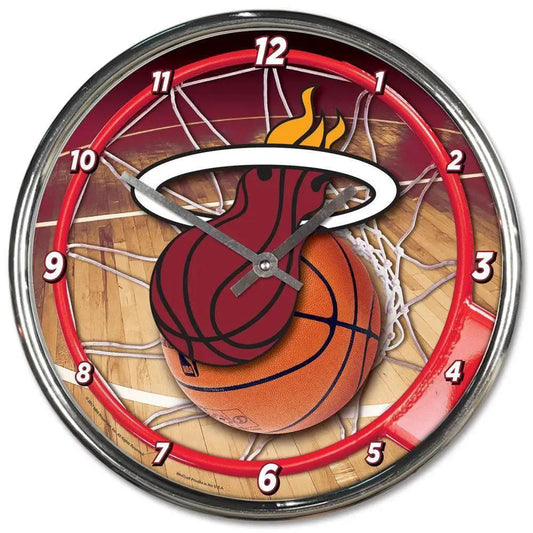 Miami Heat Round Chrome Wall Clock -  ToylandEU™