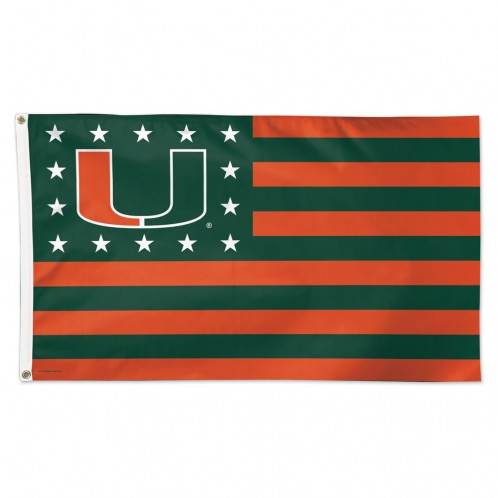 Miami Hurricanes 3x5 Deluxe Flag Stars and Stripes Design - ToylandEU