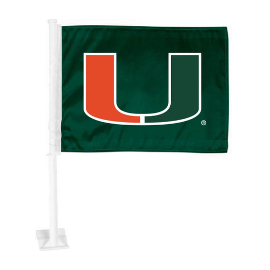 Miami Hurricanes Car Flag Primary Logo Nylon Clip On - ToylandEU