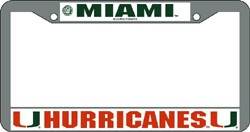 Miami Hurricanes Chrome License Plate Frame With Logo - ToylandEU