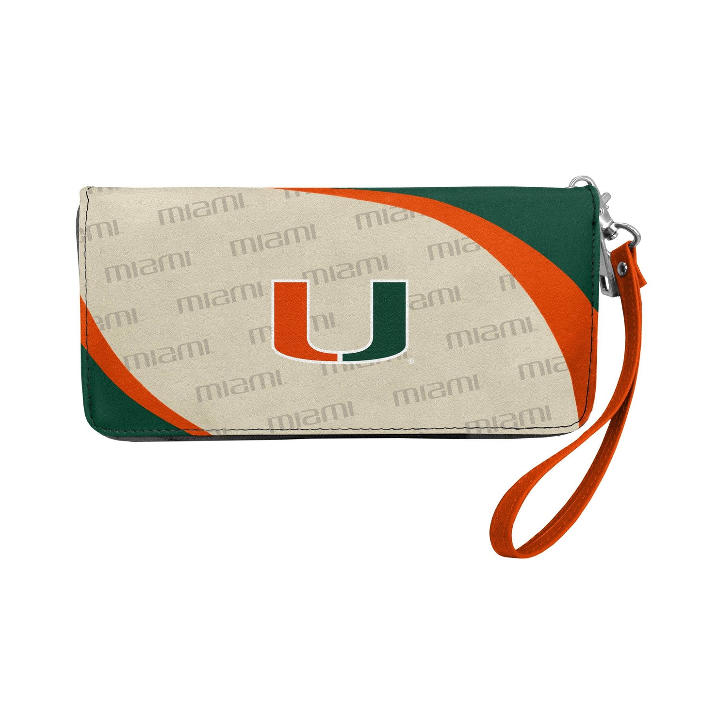 Miami Hurricanes Curve Wallet Organizer Zippered Wristlet - ToylandEU