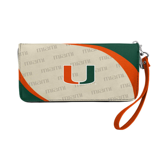 Miami Hurricanes Curve Wallet Organizer Zippered Wristlet - ToylandEU