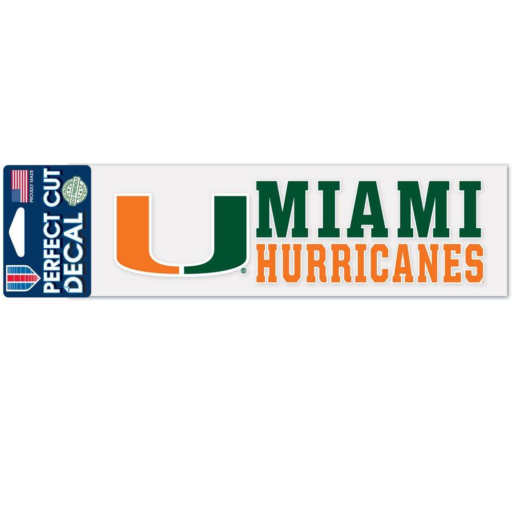Miami Hurricanes Decal 3x10 Perfect Cut Color Outdoor Vinyl - ToylandEU
