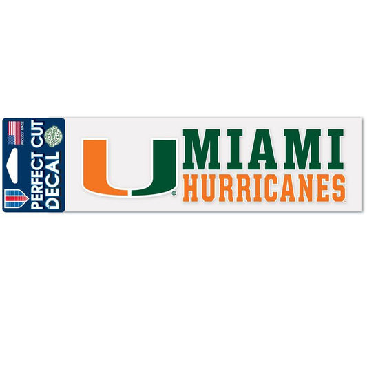 Miami Hurricanes Decal 3x10 Perfect Cut Color Outdoor Vinyl - ToylandEU