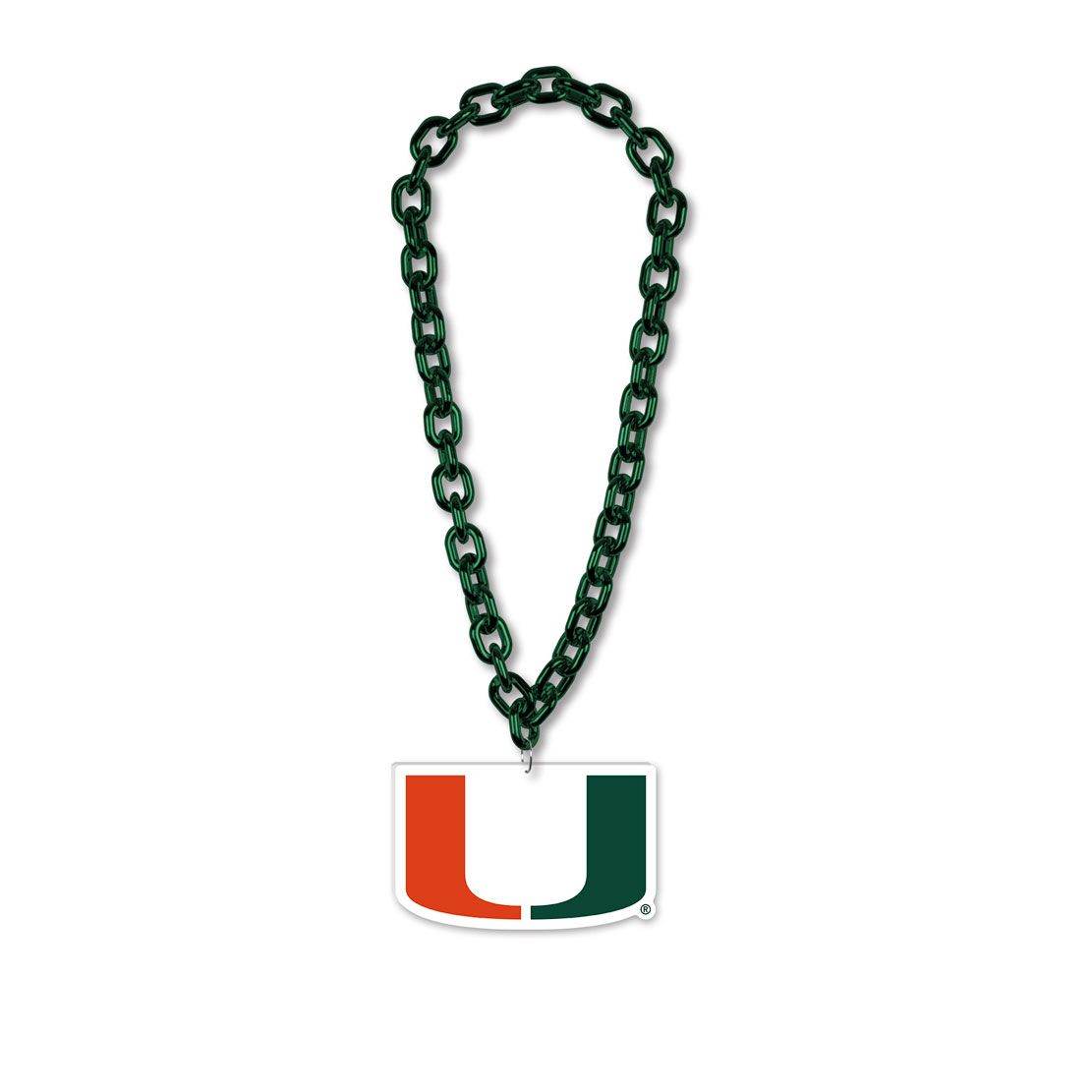 Miami Hurricanes Foam Logo Necklace on 38 Inch Chain - ToylandEU