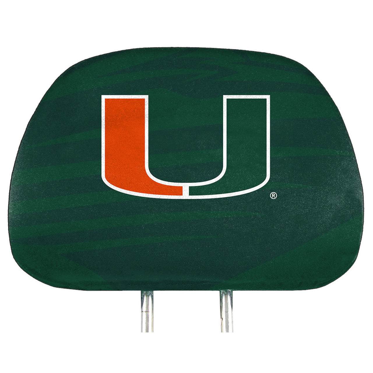 Miami Hurricanes Headrest Covers Full Printed Style Two Pack - ToylandEU